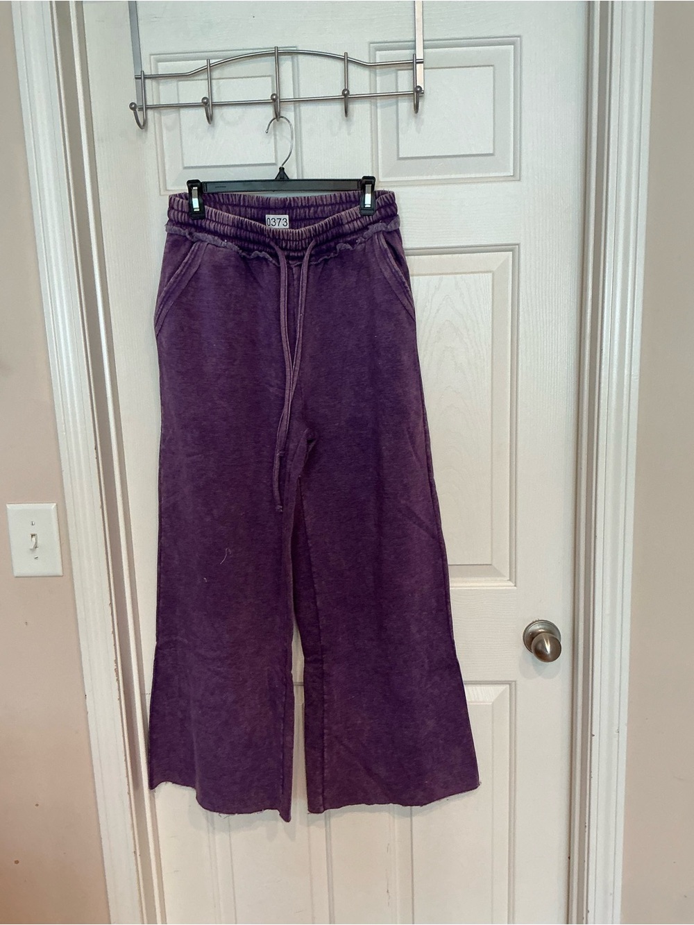 Zenana Outfitters Kids Purple Wide-Leg Drawstring Sweatpants